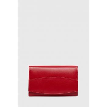 Answear Lab portofel de piele femei, culoarea rosu