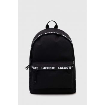 Lacoste rucsac culoarea negru, mare, neted