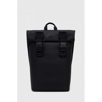 Lacoste rucsac culoarea negru, mare, neted ieftin