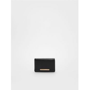 Reserved - Mini-portofel din imitație de piele - negru