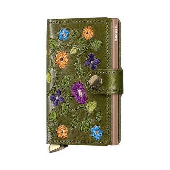 Secrid portofel de piele culoarea verde, MSt-Olive de firma original