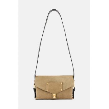 AllSaints geanta de mana din piele intoarsa MIRO SATCHEL culoarea bej, W071XA