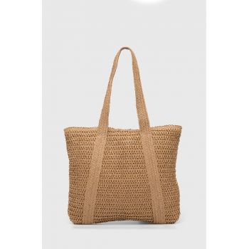 Answear Lab geanta de plaja culoarea maro ieftina