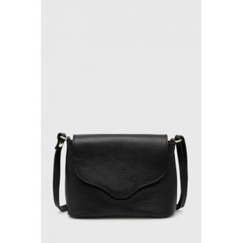 Answear Lab poseta de piele culoarea negru