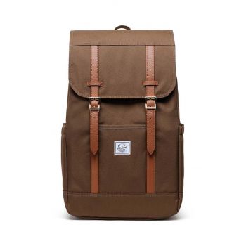 Herschel rucsac Retreat Backpack culoarea maro, mare, neted de firma original