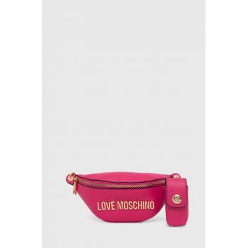 Love Moschino borseta de piele culoarea roz, JC4329PP0GK1060A