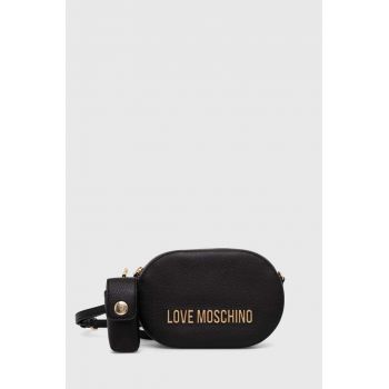 Love Moschino poseta de piele culoarea negru, JC4330PP0GK1000A