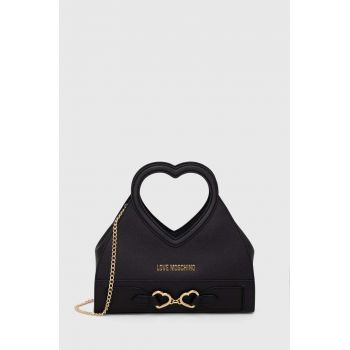 Love Moschino poseta de piele culoarea negru de firma originala