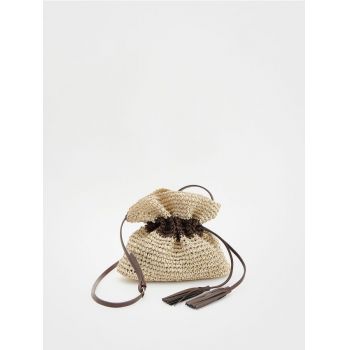 Reserved - LADIES` HANDBAG - galben-pal