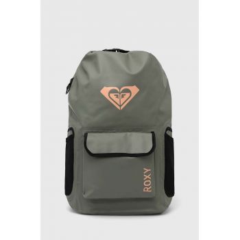 Roxy rucsac femei, culoarea verde, mare, cu imprimeu, ERJBP04743