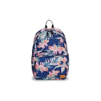 Rucsac cu imprimeu floral, compartiment exterior si bretele reglabile, albastru, dama, Superdry