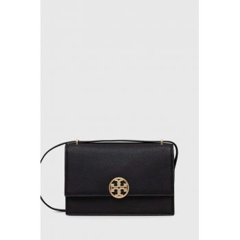 Tory Burch poseta de piele Miller Shoulder Bag culoarea negru, 154703.001