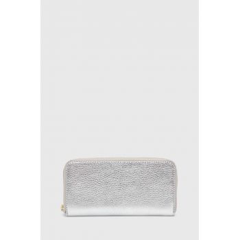 Answear Lab portofel de piele femei, culoarea argintiu