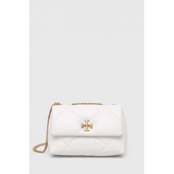 Tory Burch poseta de piele Kira Diamond Quilt Small culoarea alb, 154706.100