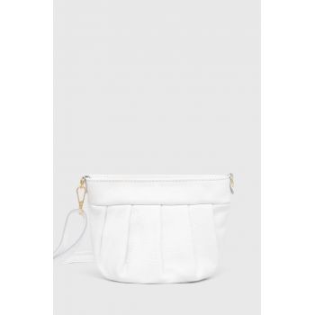Answear Lab poseta de piele culoarea alb