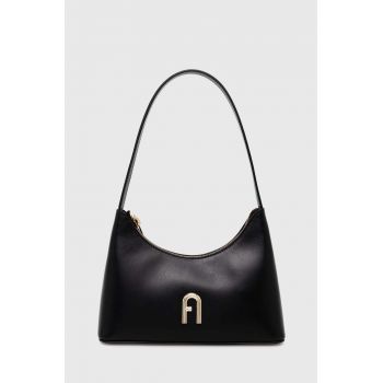 Furla poseta de piele culoarea negru