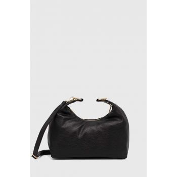 Answear Lab poseta de piele culoarea negru