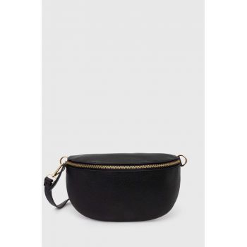 Answear Lab borseta de piele culoarea negru
