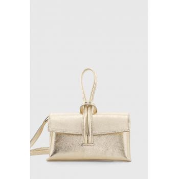 Answear Lab poseta de piele culoarea auriu