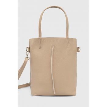 Answear Lab poseta de piele culoarea bej