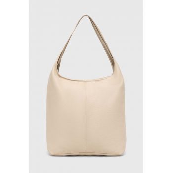 Answear Lab poseta de piele culoarea bej