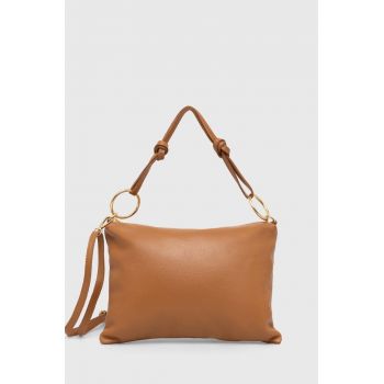 Answear Lab poseta de piele culoarea maro