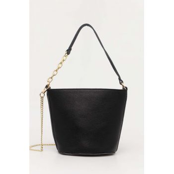 Answear Lab poseta de piele culoarea negru