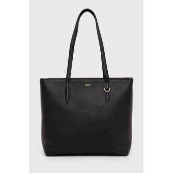 BOSS poseta de piele culoarea negru, 50518204