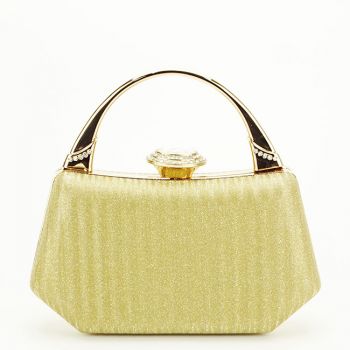 Geanta clutch aurie cu sclipici B-55461 06
