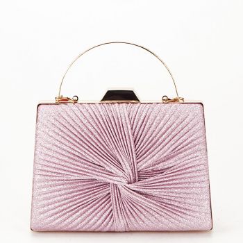 Geanta clutch roz cu sclipici B-BJH-22706 05