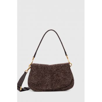 Gianni Chiarini geanta de mana din piele intoarsa HELENA ROUND culoarea maro, BS 11178 LDN-PL