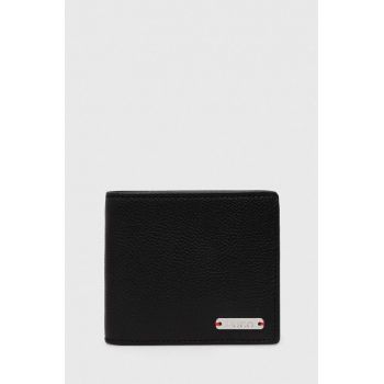 HUGO portofel de piele barbati, culoarea negru, 50523696