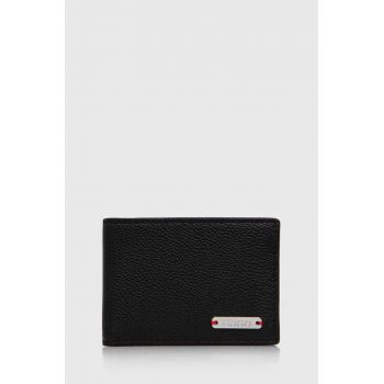 HUGO portofel de piele barbati, culoarea negru, 50523698