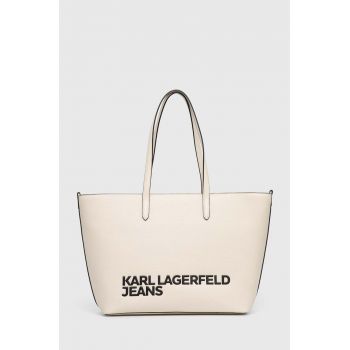 Karl Lagerfeld Jeans poseta culoarea bej, 245J3006