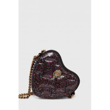Kurt Geiger London poseta MICRO HEART CROSSBODY culoarea negru, 9548409769