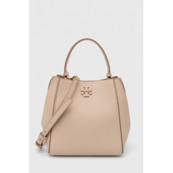 Tory Burch poseta de piele McGraw Small culoarea bej, 158500.724