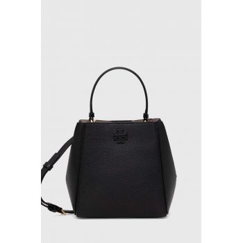 Tory Burch poseta de piele McGraw Small culoarea negru, 158500.001