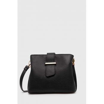 Answear Lab poseta de piele culoarea negru