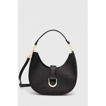Answear Lab poseta de piele culoarea negru