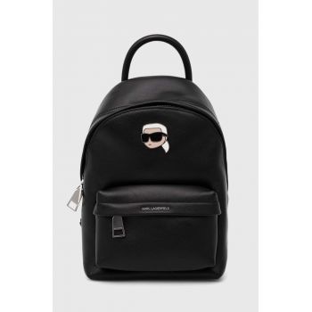 Karl Lagerfeld ghiozdan de piele femei, culoarea negru, mic, cu imprimeu, 245W3194