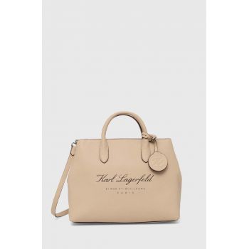 Karl Lagerfeld poseta de piele culoarea bej, 245W3073