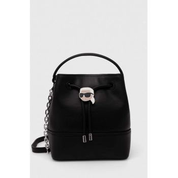 Karl Lagerfeld poseta de piele culoarea negru, 245W3052