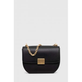 Karl Lagerfeld poseta de piele culoarea negru, 245W3057