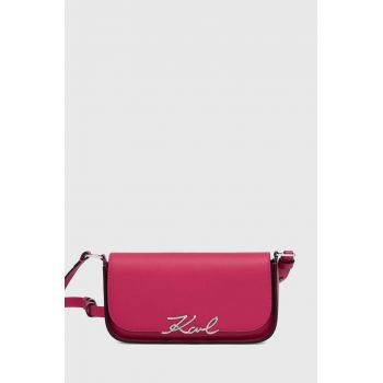 Karl Lagerfeld poseta de piele culoarea roz, 245W3043