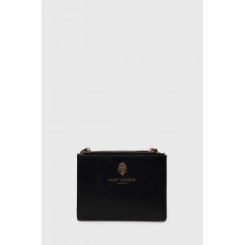Kurt Geiger London portofel de piele MINI PURSE SHOREDITCH femei, culoarea negru, 9342000109