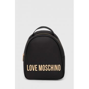 Love Moschino rucsac femei, culoarea negru, mic, cu imprimeu, JC4197PP1LKD0000