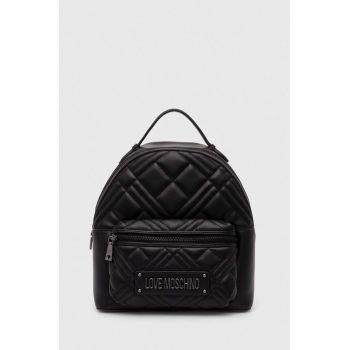 Love Moschino rucsac femei, culoarea negru, mic, neted, JC4148PP1LLA0000