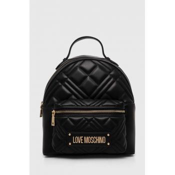Love Moschino rucsac femei, culoarea negru, mic, neted, JC4148PP1LLA0000