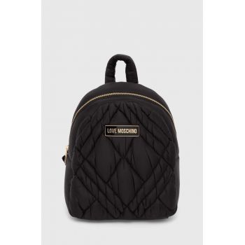 Love Moschino rucsac femei, culoarea negru, mic, neted, JC4163PP1LLR100A
