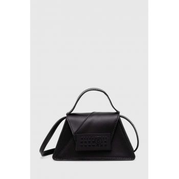 MM6 Maison Margiela poșetă de piele Mini Bag culoarea negru, SB6ZI0009